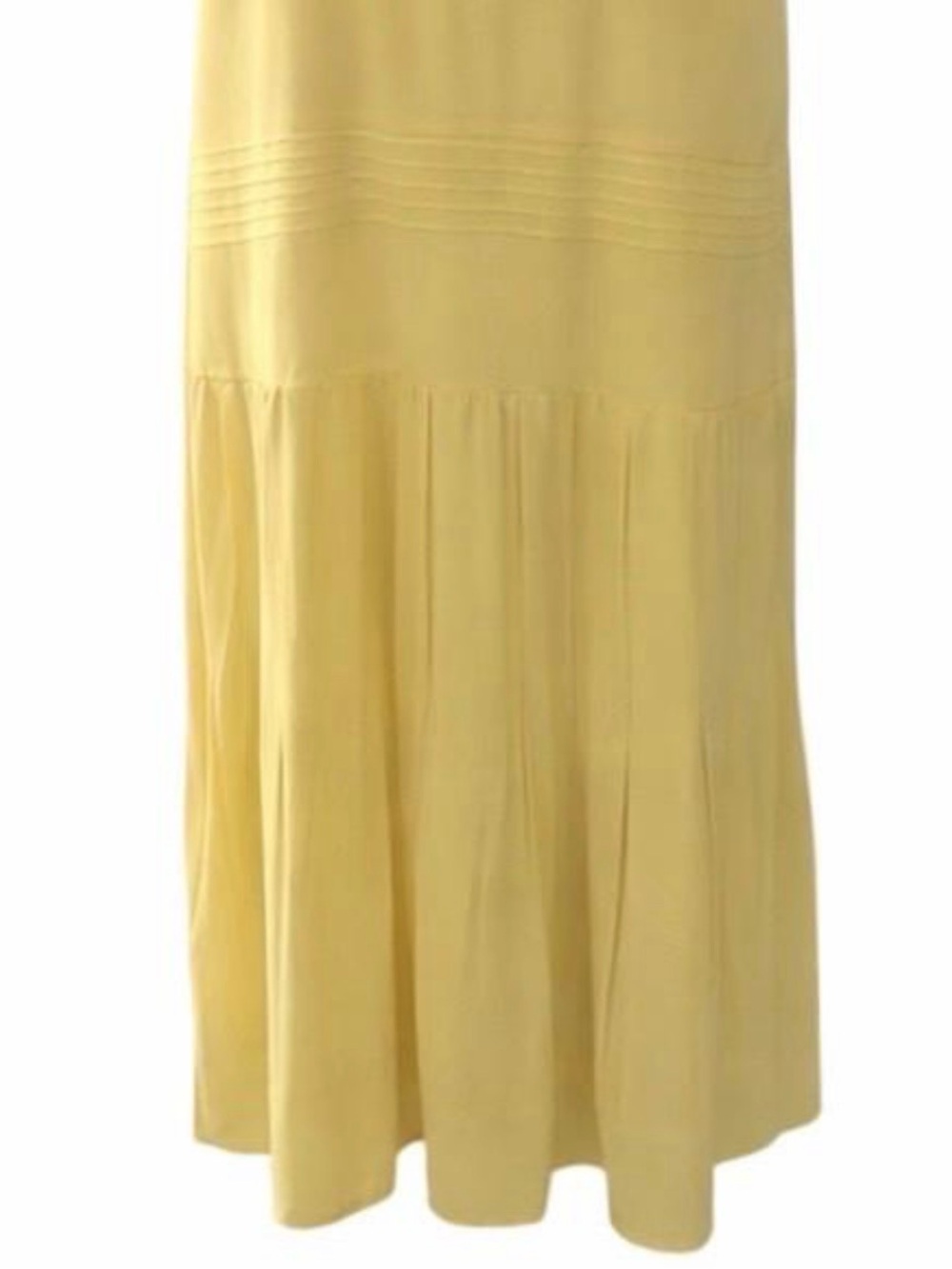 Vintage 1930s Butter Yellow Silk Dress Art Deco Embroidery - Picture 4 of 5
